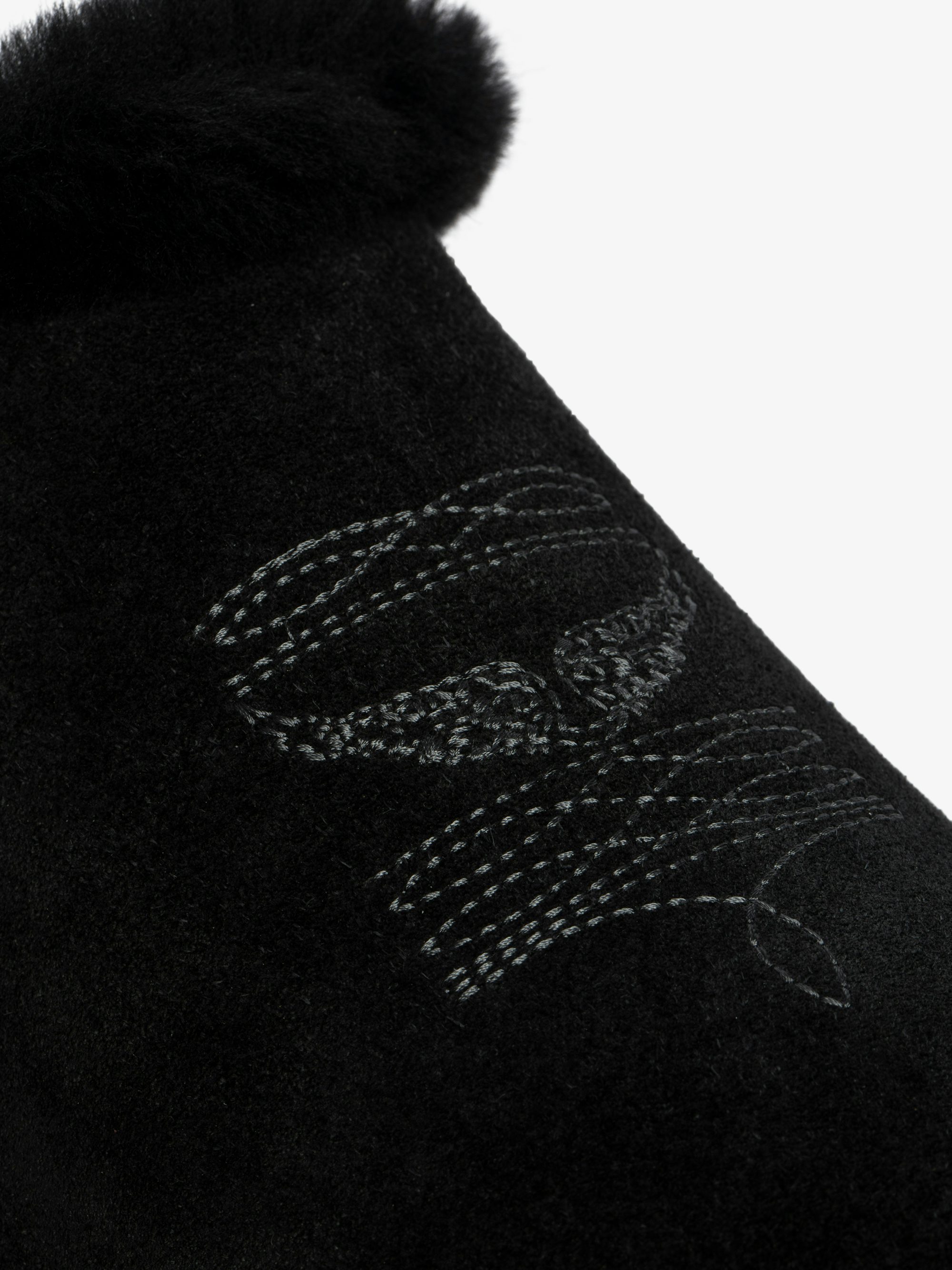 Teddy Shearling Mules - Mules in suede and shearling adorned with signature embroideries.